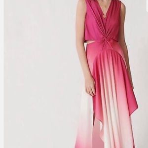 Maje Resia Dress Pink Ombré Maxi Cut-out twist front size 34